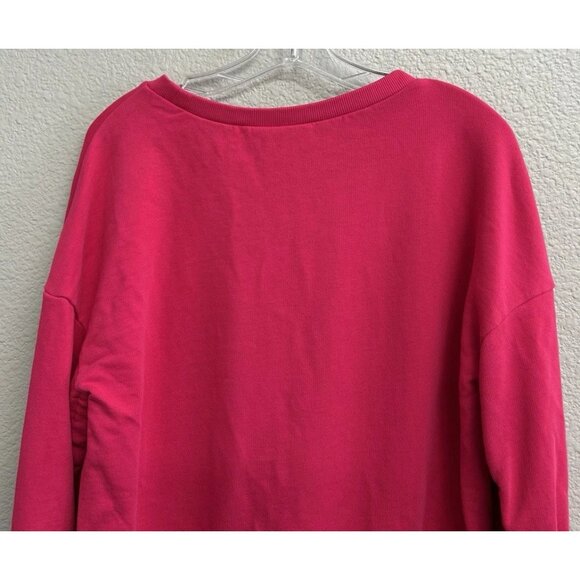 Halogen Womens Medium Pullover Sweatshirt Scrunch Sleeve Velvet Ribbon Pink NWT - Picture 5 of 10